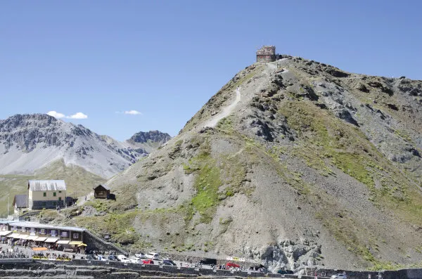 Foto panoramica verso il Passo dello Stelvio